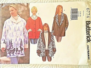 Butterick 6774 reversible JACKET fleece 6-10 bust 30.5-32.5 pattern uncut 2001 - Picture 1 of 11