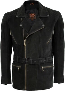 Motorrad Lederjacke 3/4 lang Motorrad Biker Motorradjacke Retro Chopper 80´s - Bild 1 von 6