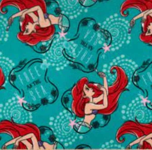 Handmade Single Layer Fleece 58"x 72" Throw Blanket "The Little Mermaid ” - Picture 1 of 2