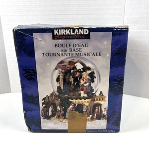Musical Water Globe Nativity Kirkland Signature with Revolving Base 109619 W/Box - Picture 1 of 17