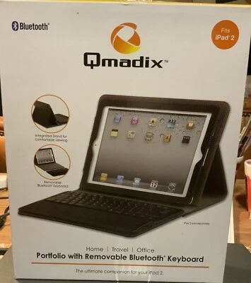 Qmadix QM-KPAPIPAD2-R Portfolio With Removable Bluetooth KEYBOARD Fits iPad 2 - Image 1 of 4