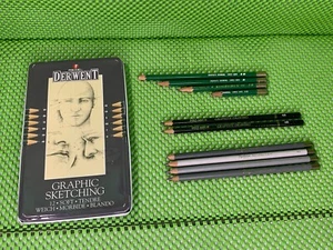 DERWENT GRAPHIC SKETCHING Pencils with Tin #34215 And Graphite Drawing Pencils - Picture 1 of 18