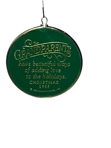1985 Grandparent Tree Ornament Poinsettia Vintage Collectable Christmas Keepsake - Picture 1 of 7