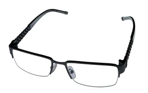 Tumi Mens Eyeglass Rectangle Rimless Stainless Steel T115. Dark Gunmetal 53mm - Picture 1 of 15