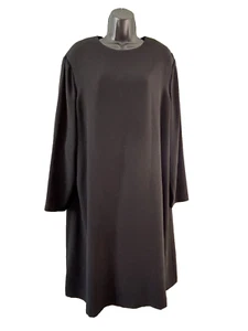 Linda Allard Ellen Tracy Womens Long Sleeve Black Lined Sheath Dress Size 16 - Picture 1 of 9