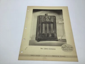 ORIGINAL -- Stromberg Carlson - Deco Radio paper -- #228-L Console - Picture 1 of 2
