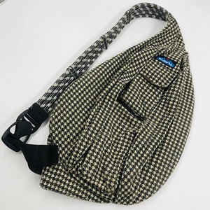 KAVU Rope Sling Bag Shoulder Hiking Backpack Retired Houndstooth Full Size - Picture 1 of 11