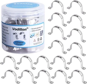 20pcs 32mm 1.3" 304 Stainless Steel Tube Clip Plumbing Pipe Saddle U Strap Clamp - Picture 1 of 2