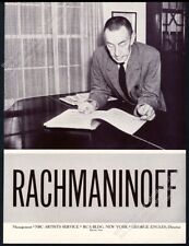 1940 Sergei Rachmaninoff photo piano recital tour booking trade print ad