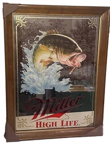 Rare Minnesota Miller High Life Beer Mirror First Edition First Print Bass - Picture 1 of 10