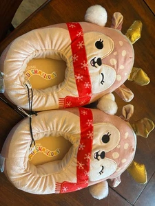 ORIGINAL SQUISHMALLOWS Christmas  Winking Reindeer Slippers Size 11/12 NEW Tags - Picture 1 of 12