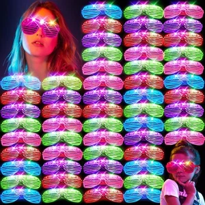 HONLYNE105 PCS LED Glasses, Light Up Glasses for Kids Adults, Neon Flashing S... - Picture 1 of 7