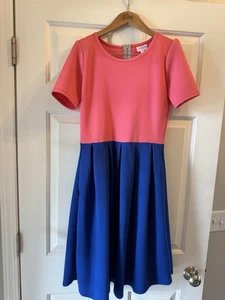 Abito LuLaRoe Amelia bicolore corallo e blu royal taglia small - Foto 1 di 5