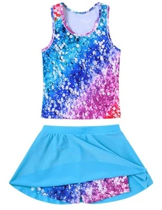 Girls Glitter Bathing Suit for Girl Size 12 11 Cute Rash Guard Swimsuits UPF ... - Picture 1 of 5