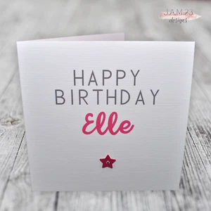 Personalised Female Girls Birthday Card Friend Daughter Granddaughter Niece - Picture 1 of 9