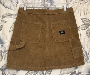 Vans Tan Ground Work Corduroy Carpenter Mini Skirt Grunge Size 28 (30"x16") NWT - Picture 1 of 6