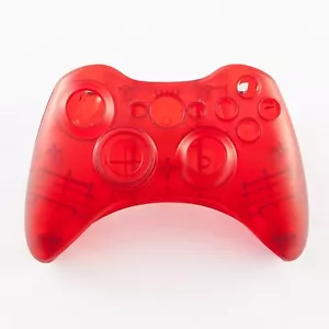 Red Custom Crystal Clear Wireless Controller Shell Case For XBox 360 Pad - Picture 1 of 3