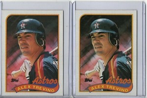 2 CARD LOT 1989 TOPPS #64 ALEX TREVINO HOUSTON ASTROS FREE SHIPPING