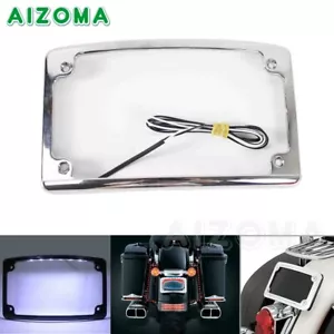 Marco de montaje de placa de matrícula curvo con luz LED para Harley Road King Street Glide - Imagen 1 de 10