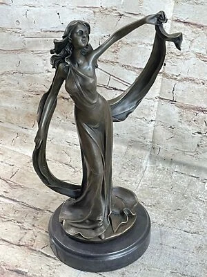 Cinta Art Deco Bailarina Niña por J. Kassin Bronce Escultura Estatua Figura Mármol Foto 1 de 4