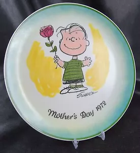 Plato decorativo vintage Charlie Brown Peanuts 1972 primera edición Lasker - Imagen 1 de 6