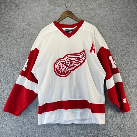 Vintage Starter Detroit Red Wings Jersey Men's Large White Red Brendan Shanahan Cover