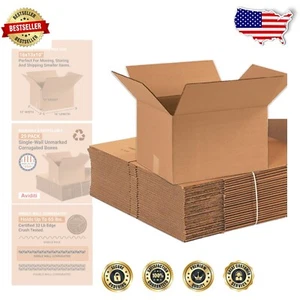 Wholesale 25 Pack Corrugated Boxes - Reinforced Shipping and Moving Supplies - Picture 1 of 8
