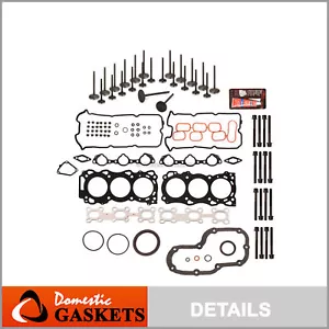 Full Gasket Set Intake Exhaust Valves Fit 05-09 Suzuki Nissan 4.0 DOHC VQ40DE - Picture 1 of 12