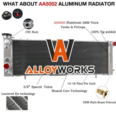 ALUMINUM RADIATOR FOR 1991 1992-2000 2001 Jeep Comanche Cherokee XJ 4.0L AT/MT - Image 1 of 4