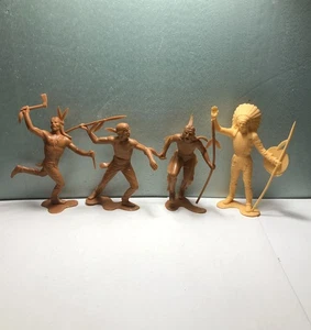Marx Original 6 Inch:  4 Indians in 2 shades,  1963 - Picture 1 of 7