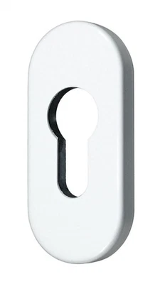 WILHELM MAY SN-TEC Schutzrosette/Schieberosette / Zylinderschutz oval 9mm Weiß RAL 9016