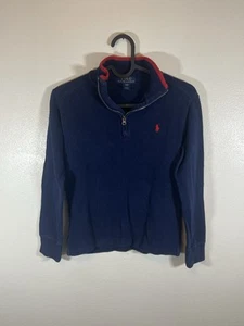 Polo Ralph Lauren Boy’s Pullover 1/4 Zip Sweatshirt Size Small (8) Navy - Picture 1 of 3