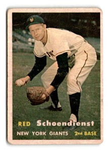 1957 Topps Red Schoendienst  #154   New York Giants Baseball Card