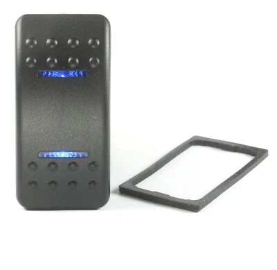 2pcs MOMENTARY Rocker Switch DPDT, 20A 12VDC, Illuminated BLUE 7pins Waterproof - Image 1 of 4
