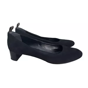 Louis Vuitton Uniformes Size 41 Black Suede Block Small Heels MSRP $1495 Luxury - Picture 1 of 8