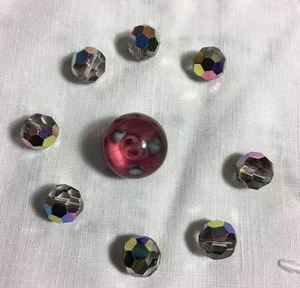 Lote de cuentas de vidrio sueltas vintage CFS-38 - Imagen 1 de 4