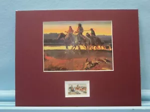 "Carson's Men"" mit Kit Carson gemalt von Charles Russell & seiner eigenen Briefmarke" - Bild 1 von 1