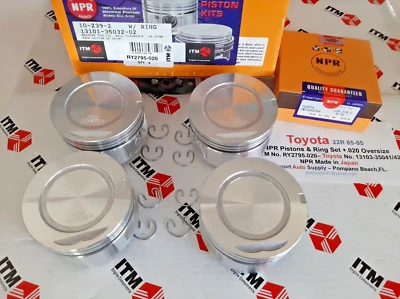 Toyota Pickup  & 4RNR 85-95  22R & 22RE +.020 O/S NPR Pistons & Rings Set of (4) - Image 1 of 4