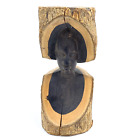 Vintage Ręcznie rzeźbiony drewniany afrykański hebanowy posąg z głową jednoczęściowy unikat