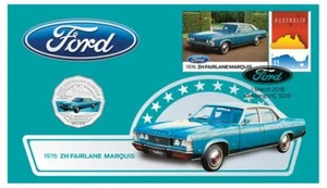 2017 Australia Ford 1976 ZH Fairlane Marquis 50c Colored Coin and Stamp set - Picture 1 of 1