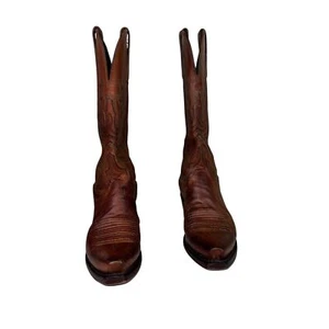 Lucchese USA 1883 Savannah Mad Dog Goat Snip Toe Western Boots Women’s 6 Brown - Picture 1 of 7