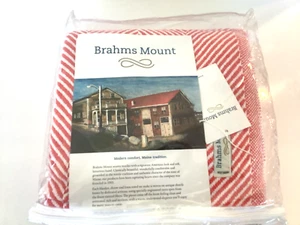NEU MIT ETIKETT BRAHMS MOUNT Mohegan 100 % Baumwolle Überwurf Decke koralle weiß USA keine Fransen - Bild 1 von 6