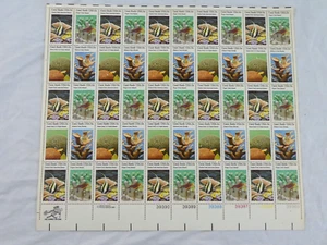 Vtg USPS Sheet 50 Stamps Coral Reefs 1980 USA 15c Topical Fish MNH Never Used - Picture 1 of 10
