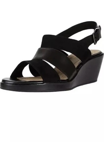 Clarks UN PLAZA GO donna nero combi pelle scamosciata taglia UK 7 D 41