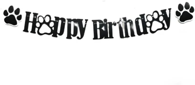 Cachorro Gato Perro Feliz Cumpleaños Banner Gato Perro Fiesta Decoraciones, Cachorro Cumpleaños, D Foto 1 de 4