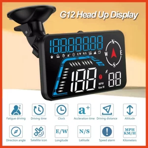 ANCEL G12 Auto Head Up Display Speedometer Overspeed Alarm LCD Screen MPH GPS UK - Picture 1 of 14