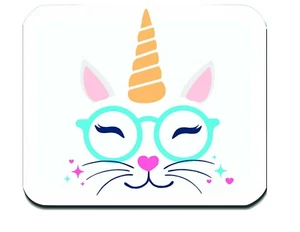 Mouse Pad Christmas Gift Cat With Glass Laptop Computer Mouse Pad USA Mouse Pad - Picture 1 of 1