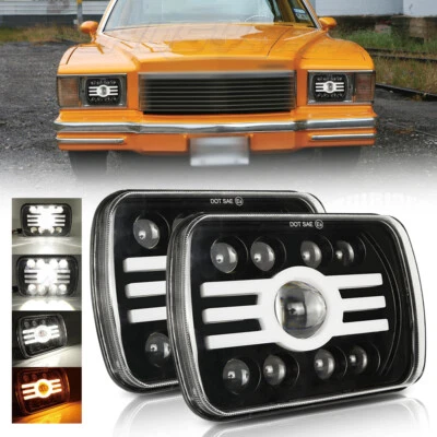 For 1978-1979 Chevy Monte Carlo Sealed Beam LED Headlights Hi/Lo Beam DRL H6054 - Image 1 of 4