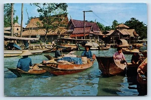 Postkarte - Wat Sai schwimmender Markt in Bangkok Thailand - Bild 1 von 2