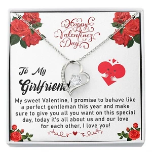 Valentine’s Day Necklace for Girlfriend, Heart Love Jewelry, Birthday Gift Women - Picture 1 of 7
